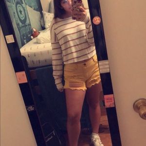 Yellow Ripped Shorts